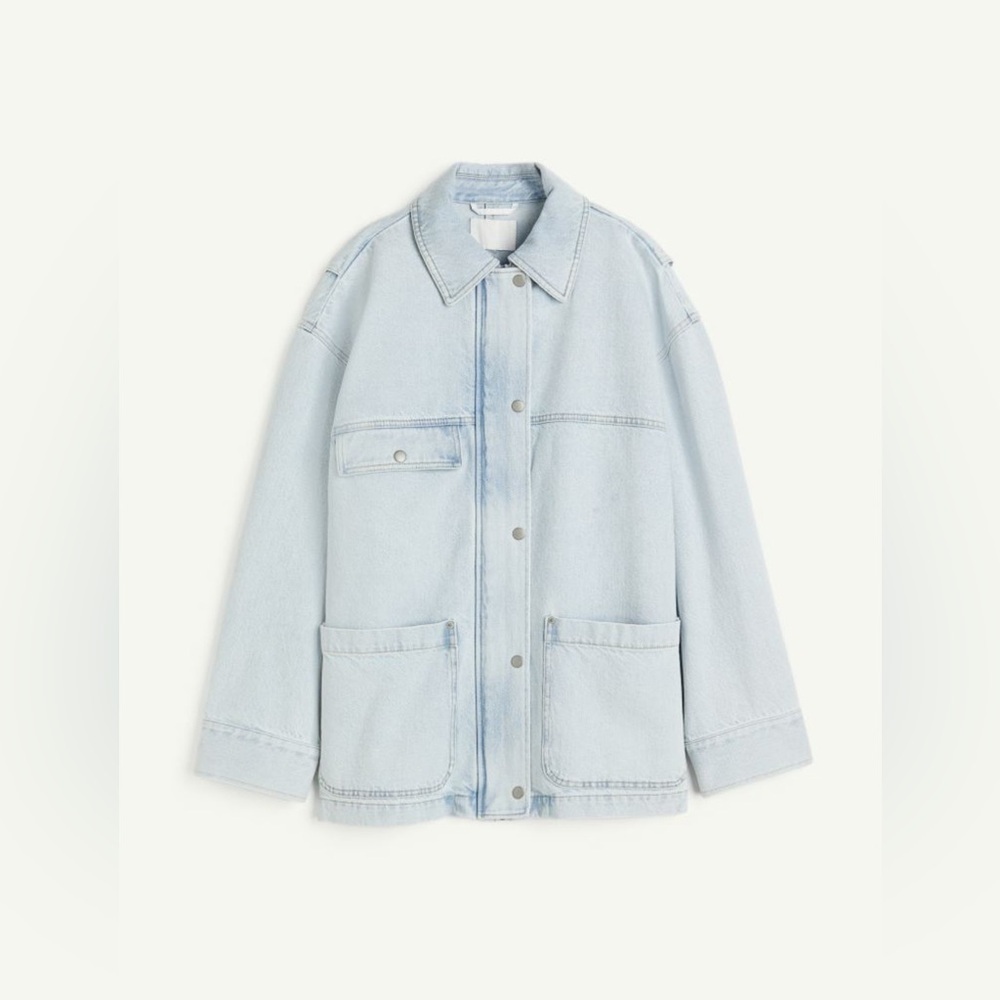 H&M Oversized Light Denim Jacket Sz XXL - Picture 2 of 16